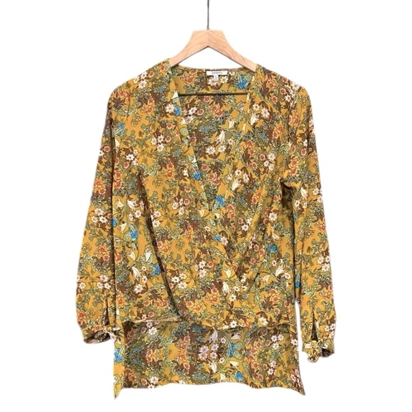 Jodifl Floral V-Neck Wrap High-Low Hem Top Blouse Small - Picture 1 of 12
